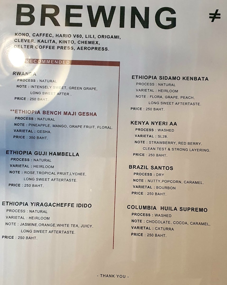 Normal specialty coffee Photo Menu 2
