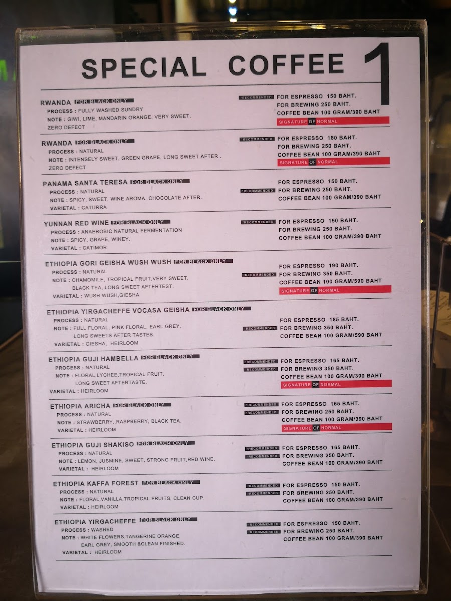 Normal specialty coffee Photo Menu 8