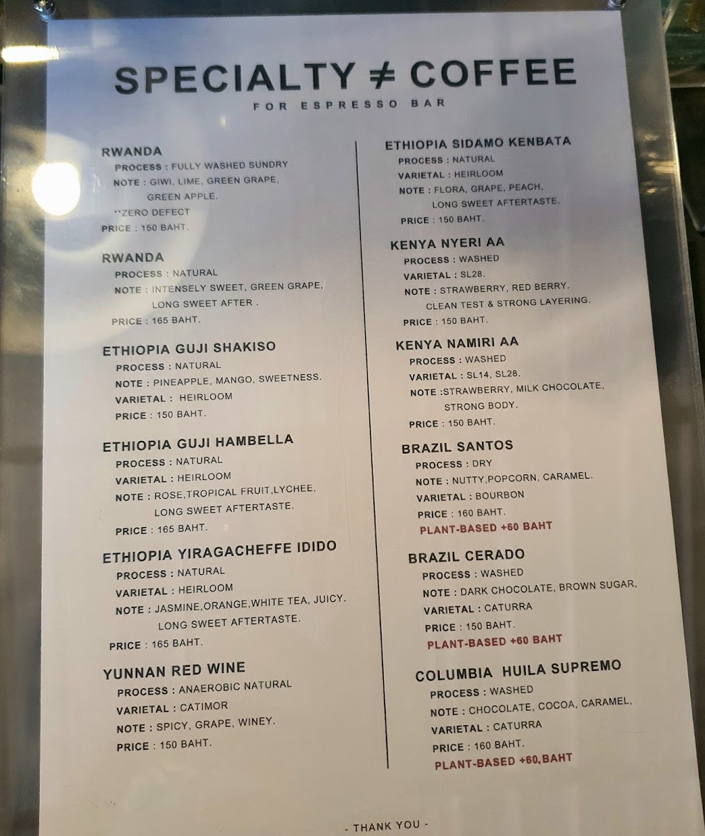 Normal specialty coffee Photo Menu 9