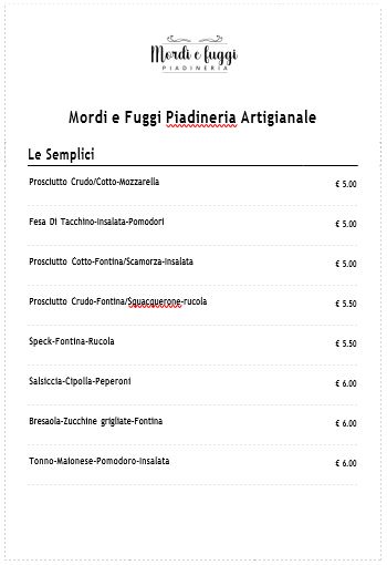 Piadineria Mordi e Fuggi Photo Menu 2