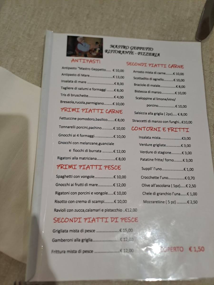 Mastro Geppetto Photo Menu 1