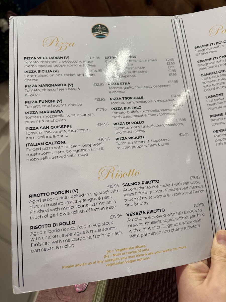 Venezia Italian Restaurant Bourton Photo Menu 10