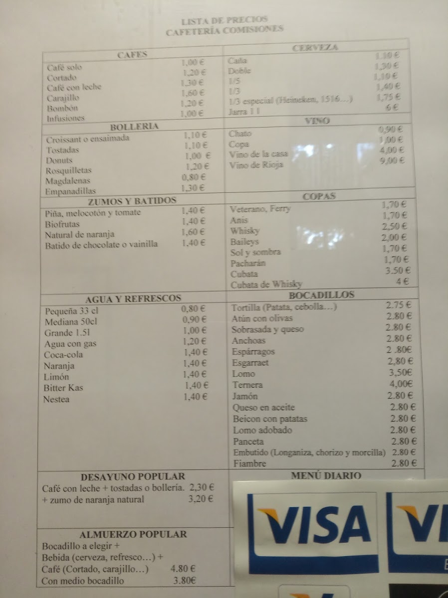 Cafetería Comisiones Photo Menu 1