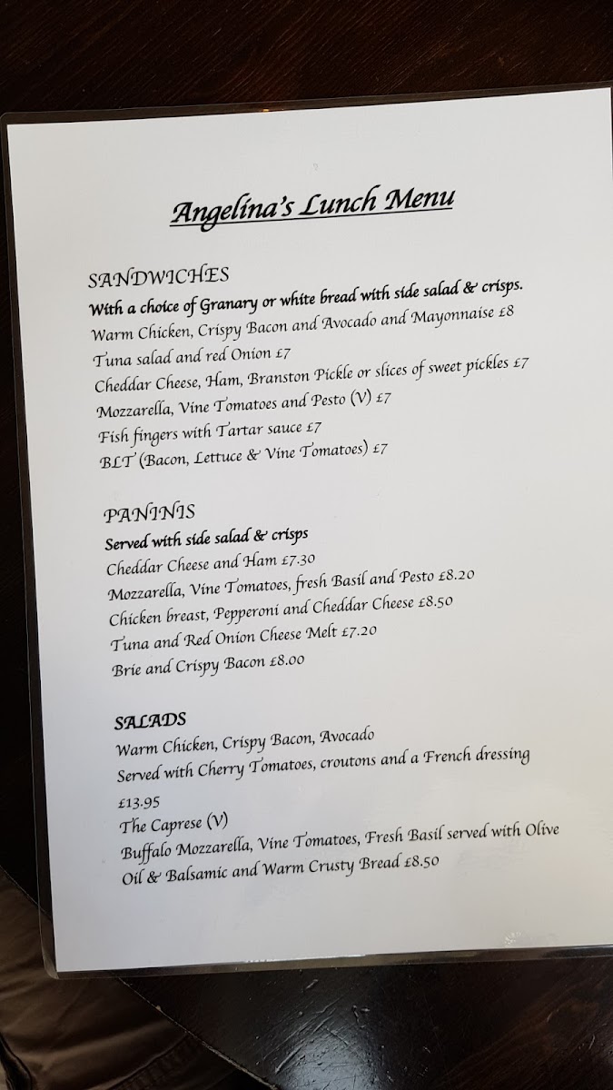 Angelina's Bar And Eatery Photo Menu 1