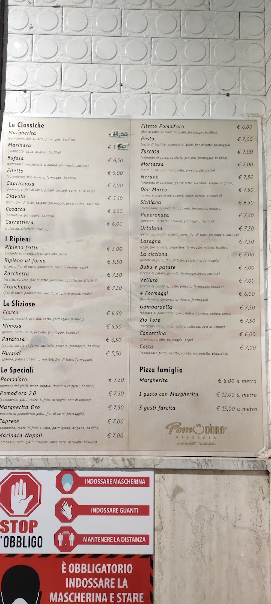 POMOD'ORO PIZZERIA Photo Menu 4