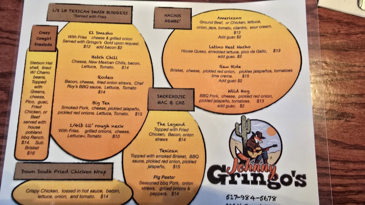 Johnny Gringo's Photo Menu 2
