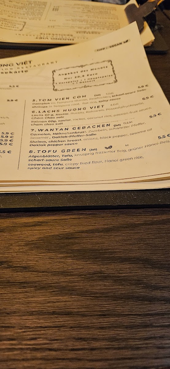HƯƠNG VIỆT ASIAN FUSION RESTAURANT Photo Menu 9