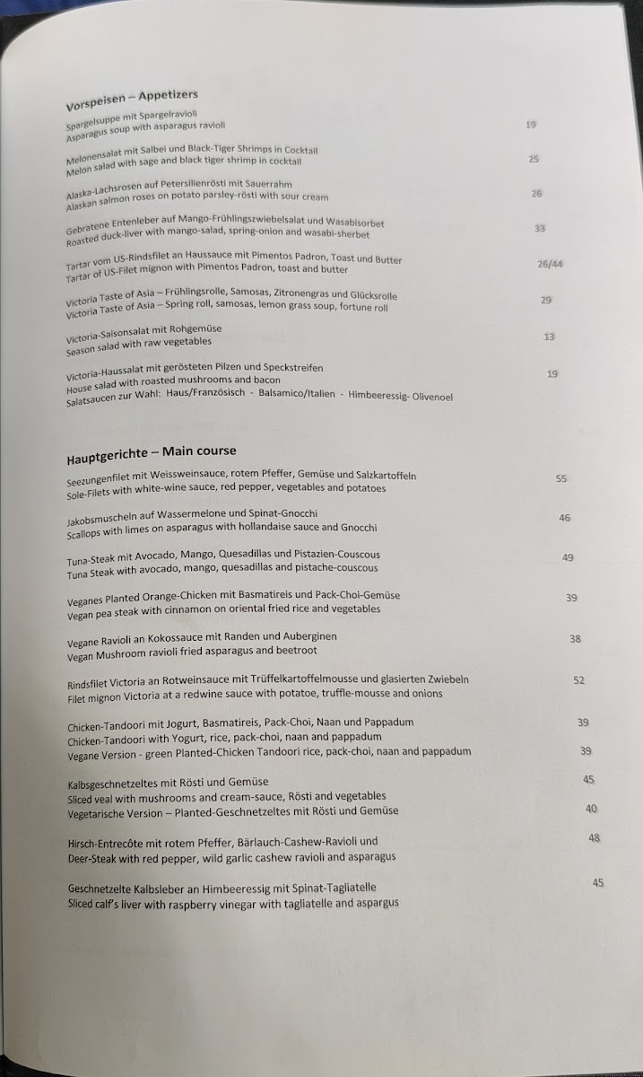 Victoria Restaurant Photo Menu 5
