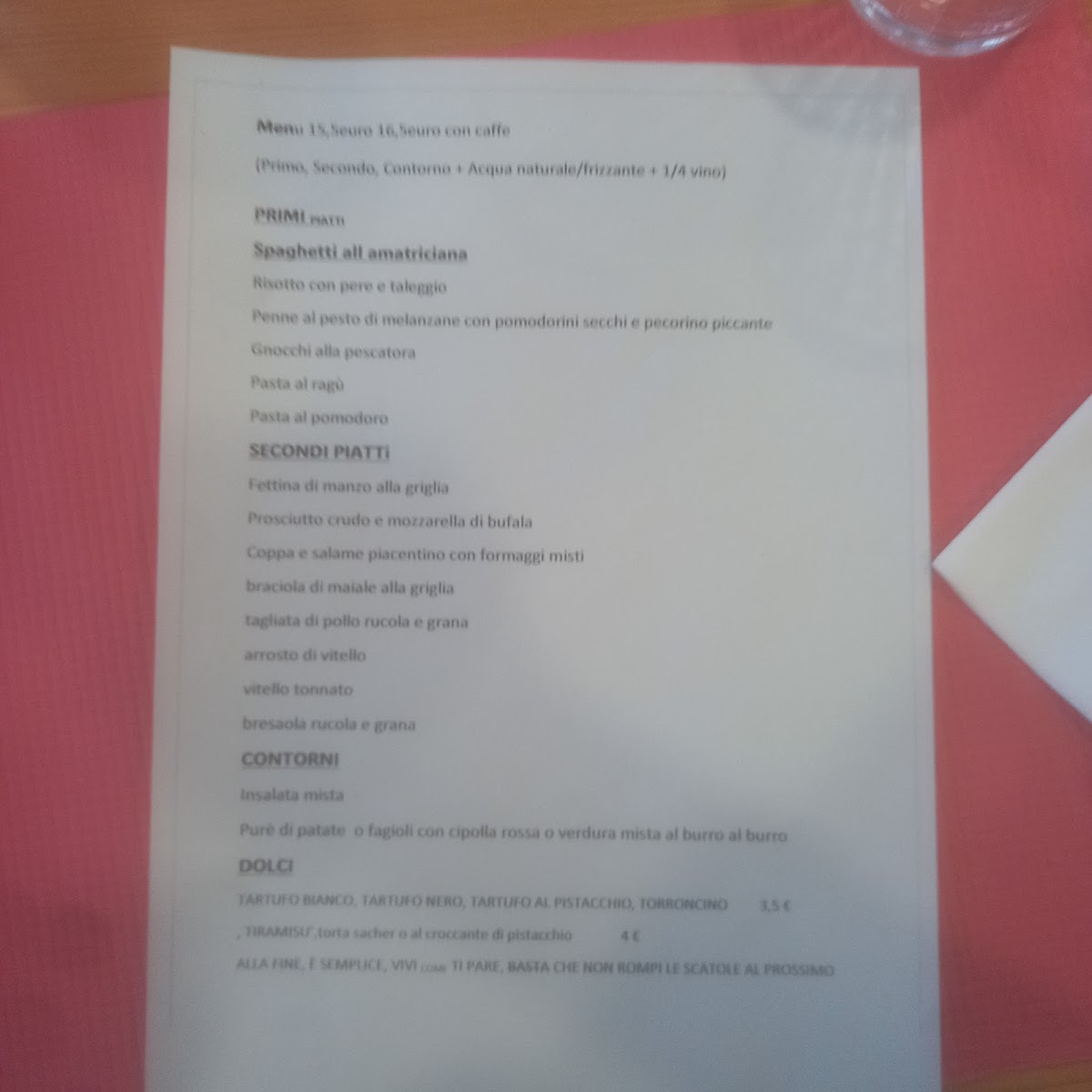 Trattoria La Cascina Photo Menu 1