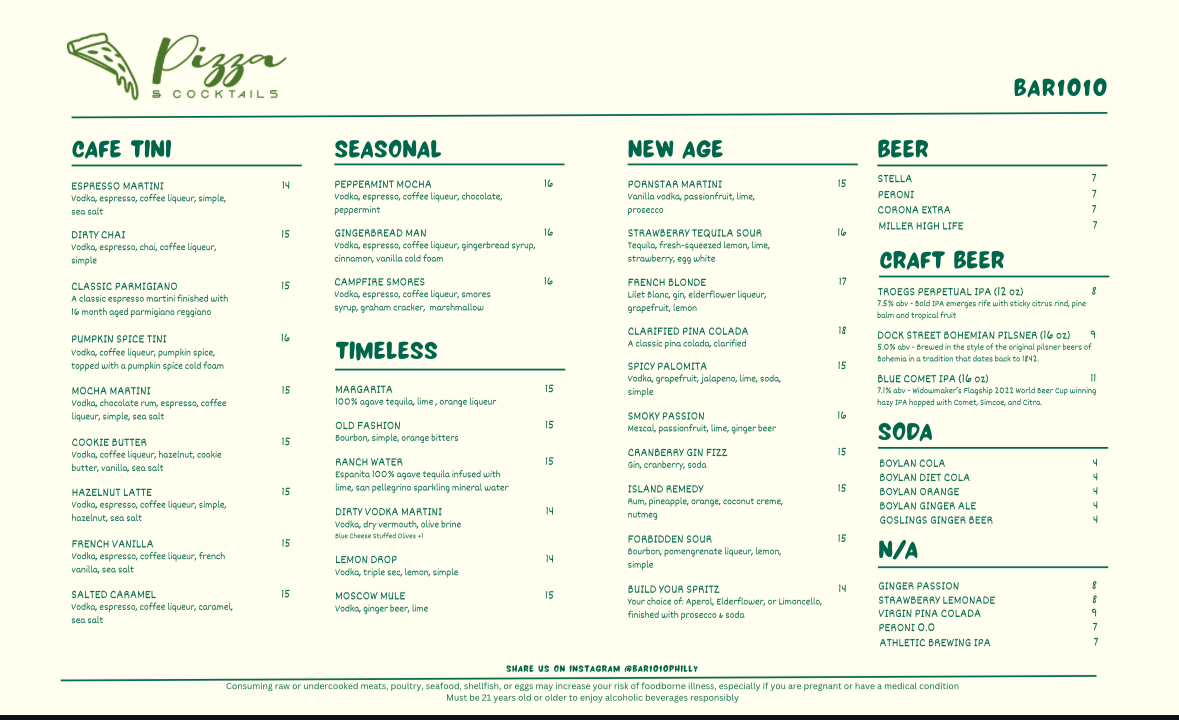 BAR 1010 Photo Menu 2