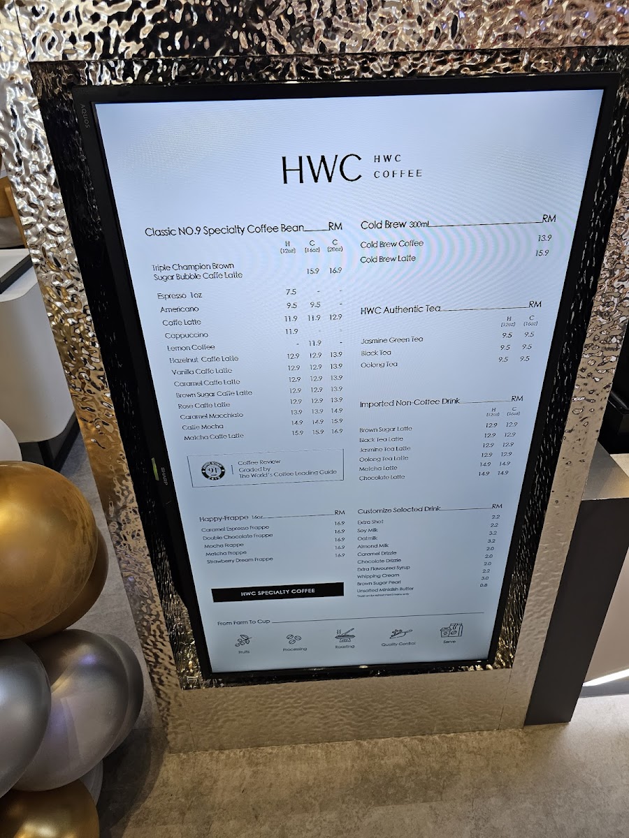 HWC Coffee - Queensbay Mall Photo Menu 1