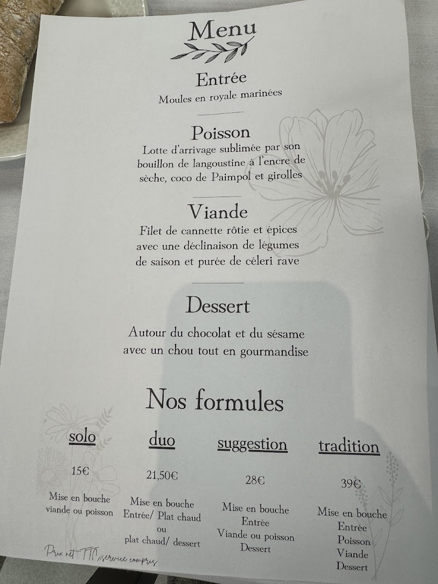 Restaurant Le Beaumarchais Photo Menu 2