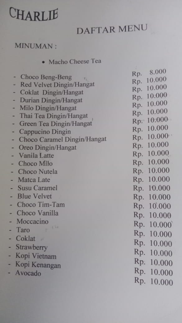 Charlie Cafe Photo Menu 2