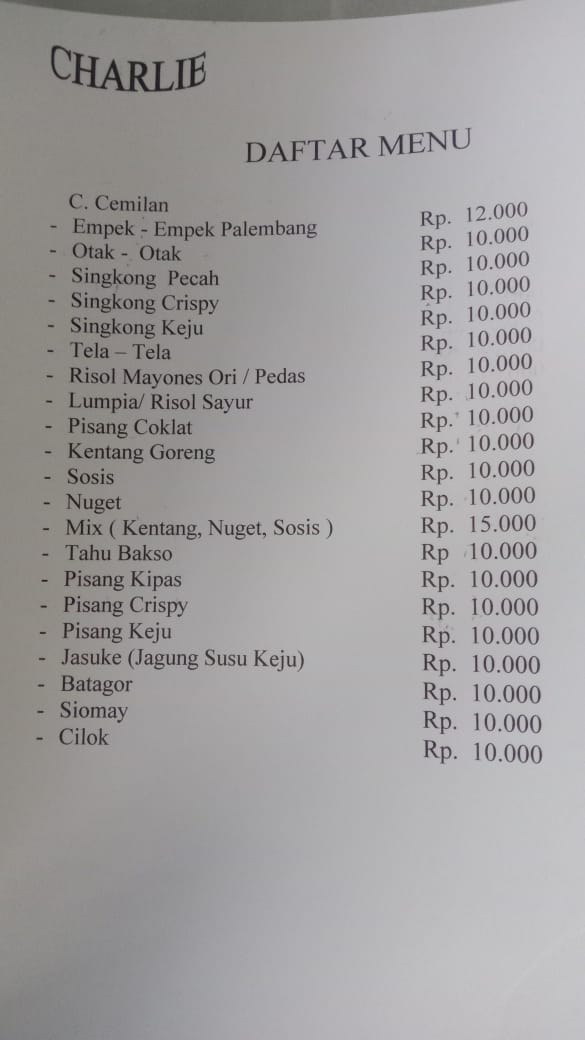 Charlie Cafe Photo Menu 3