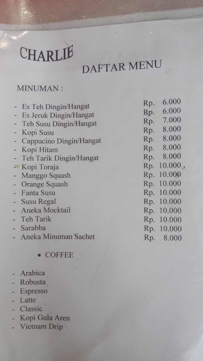 Charlie Cafe Photo Menu 7