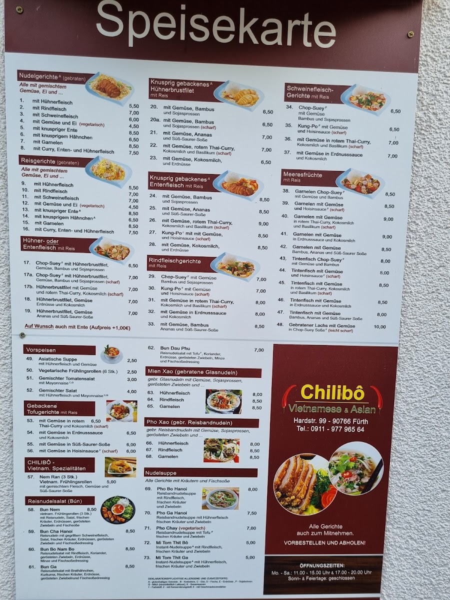 Chilibô Vietnamese & Asian Photo Menu 1