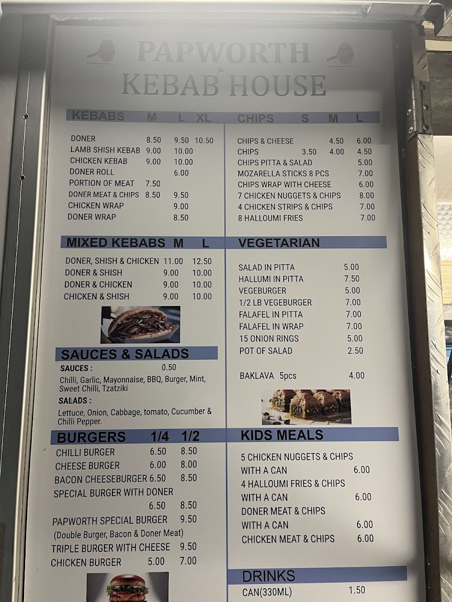 Papworth Kebab House Photo Menu 1