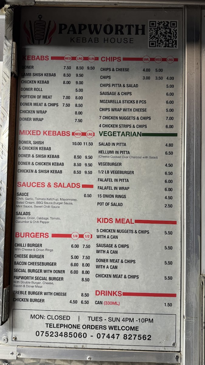 Papworth Kebab House Photo Menu 2