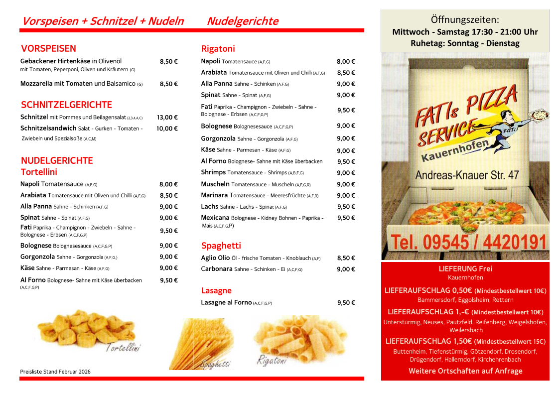 Fatis Pizza - Service # das Original! Photo Menu 1