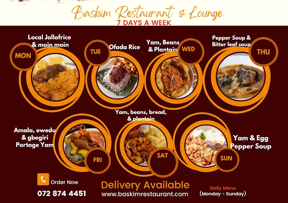 Baskim Restaurant and Lounge (African Cuisine) Photo Menu 1