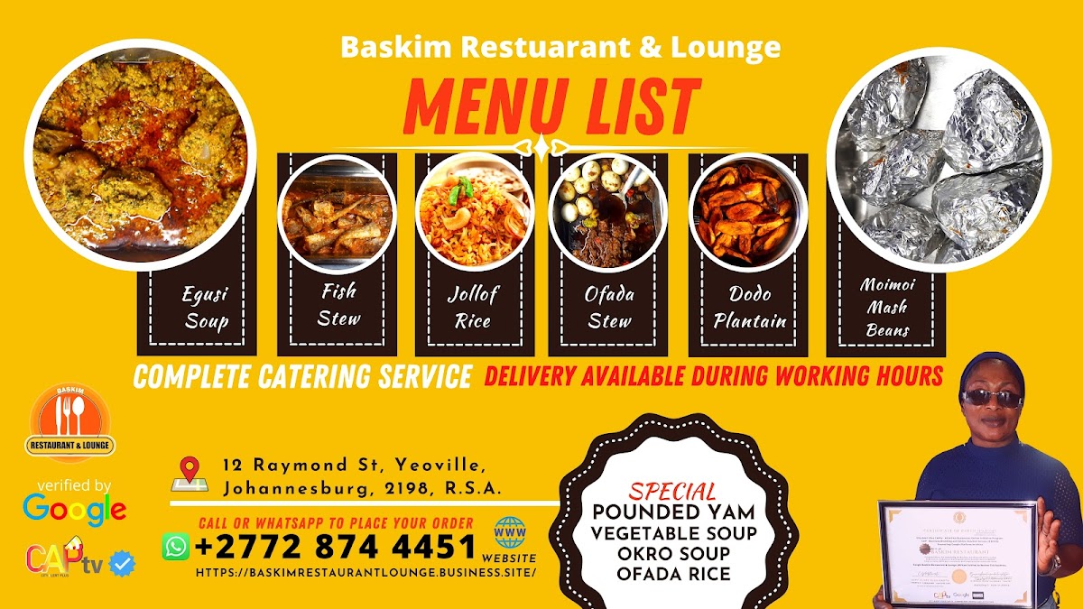 Baskim Restaurant and Lounge (African Cuisine) Photo Menu 2
