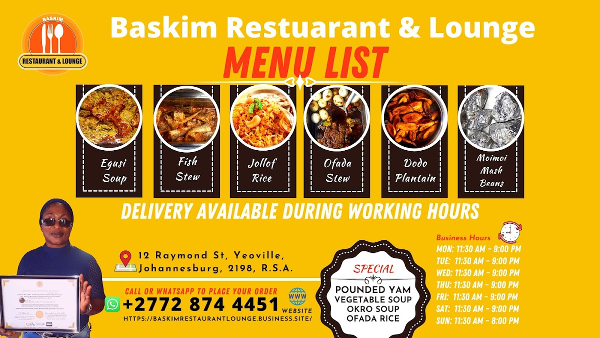 Baskim Restaurant and Lounge (African Cuisine) Photo Menu 3