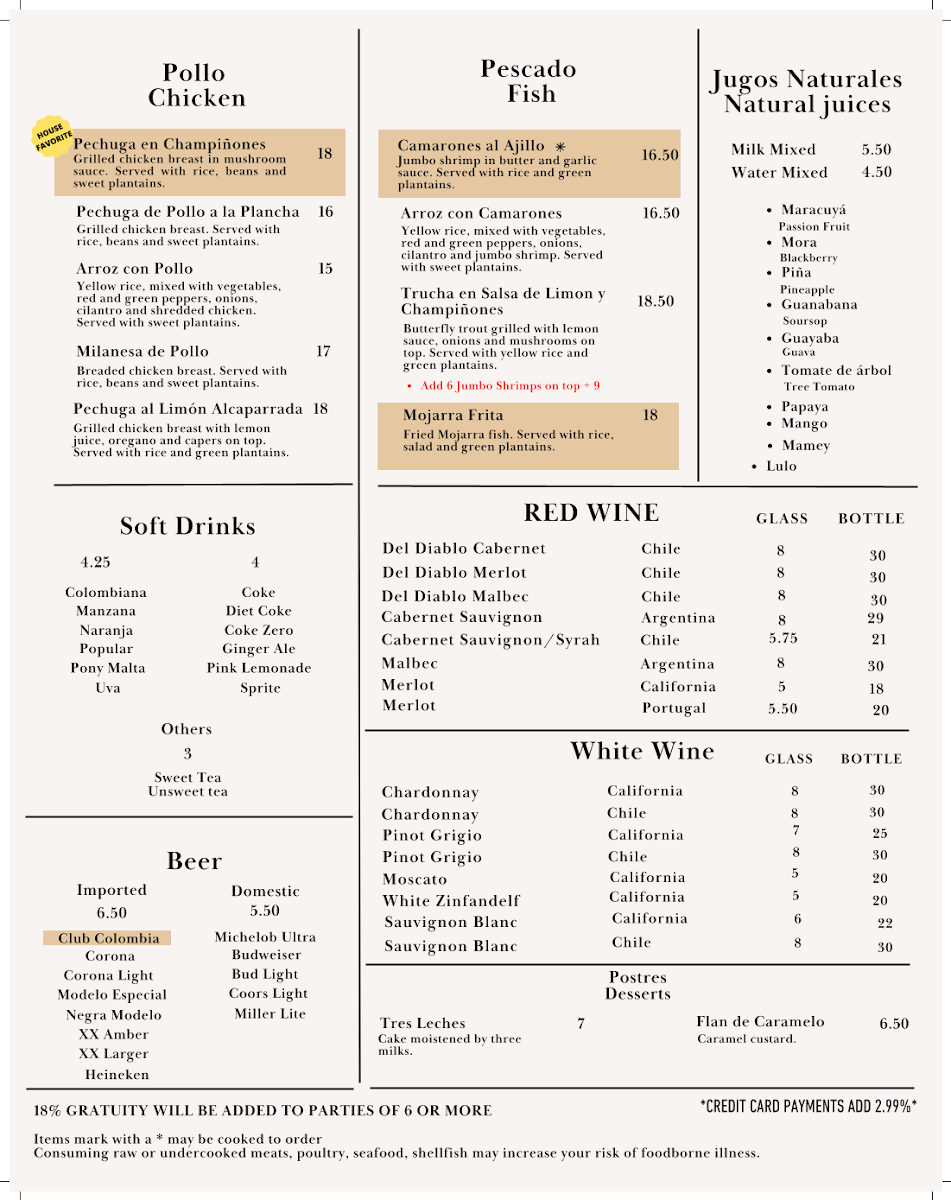 Los Paisas Restaurant Photo Menu 2