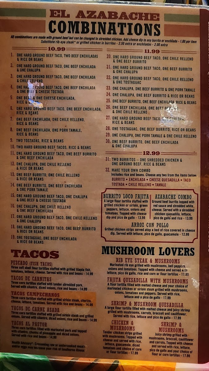 EL Azabache Mexican Restaurant Photo Menu 2