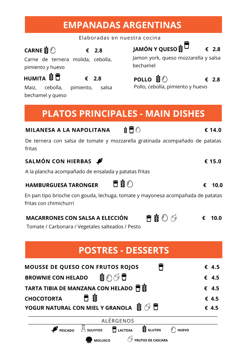 TARONGER café y cocina Photo Menu 5
