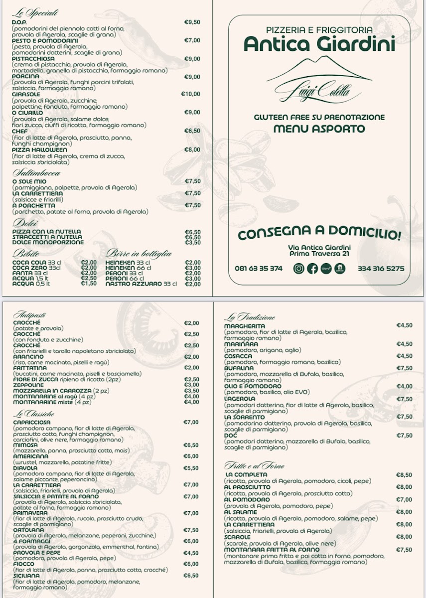 Pizzeria Antica Giardini Photo Menu 1