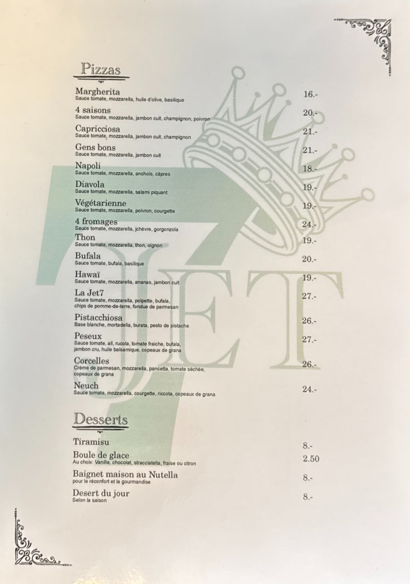 Jet 7 bar restaurant pizzeria Photo Menu 2