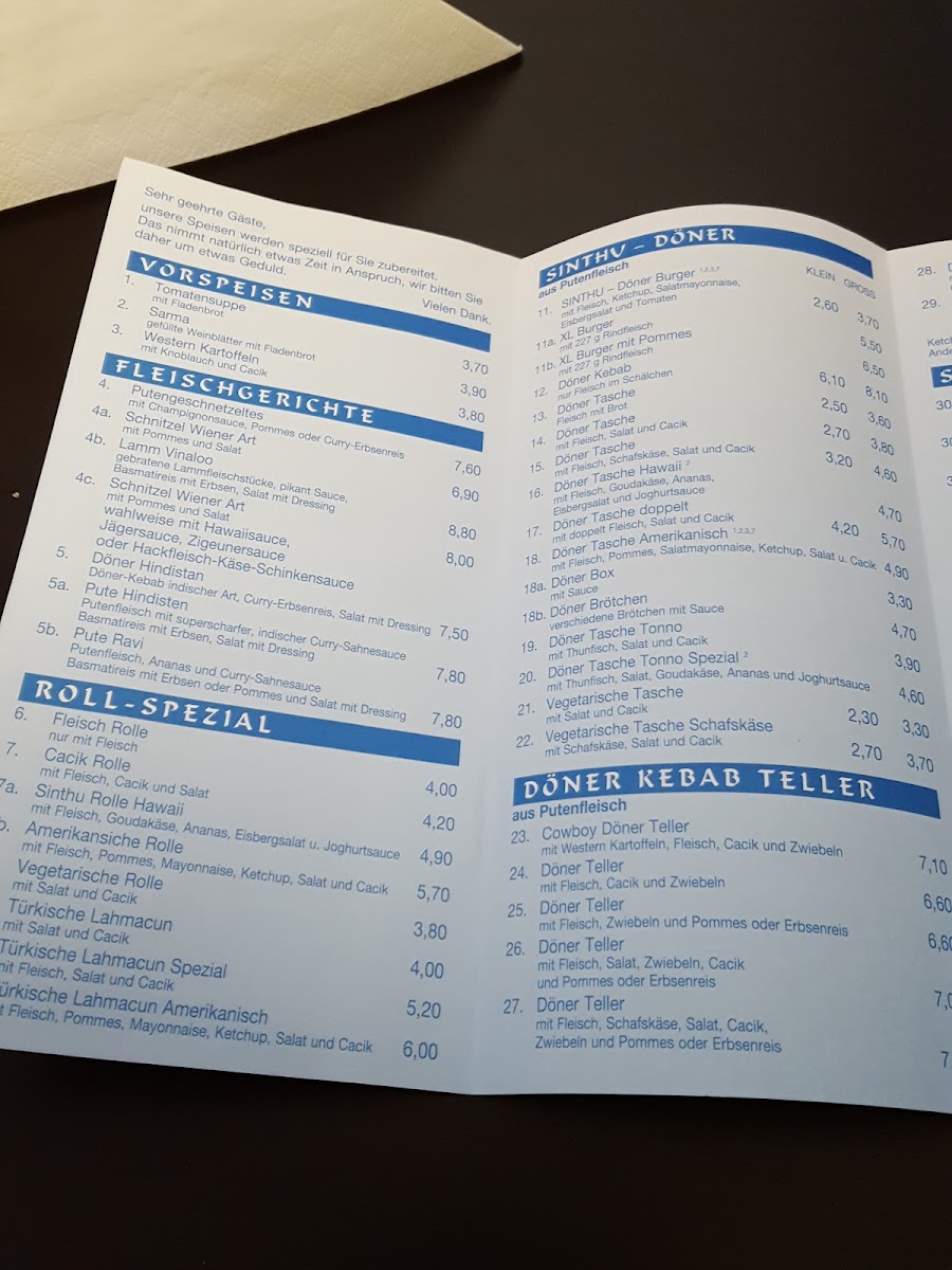 Sinthu-Imbiss Photo Menu 4