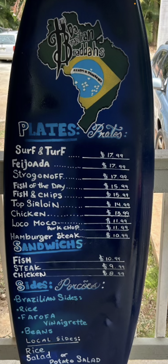 Da Brazilian Braddahs- Waianae Photo Menu 1