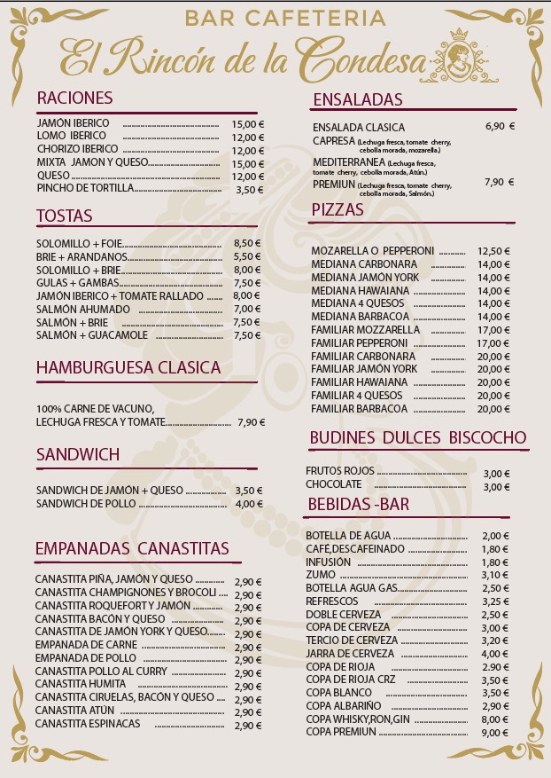 el rincon de la condesa Photo Menu 1