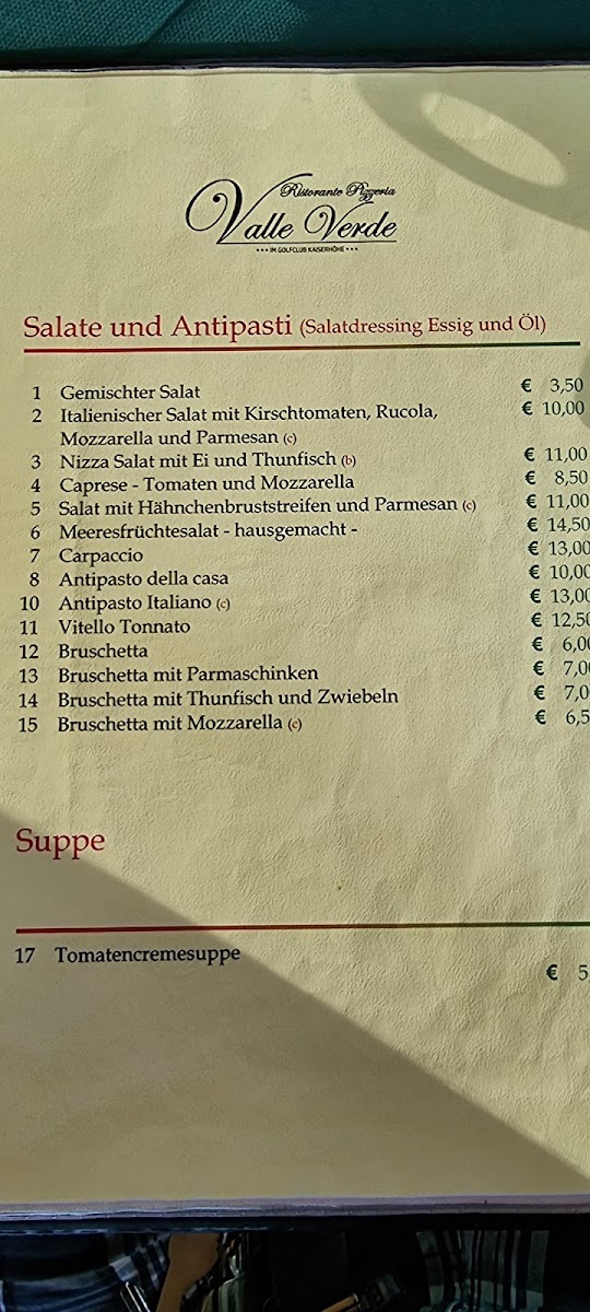 Ristorante Valle Verde Photo Menu 1