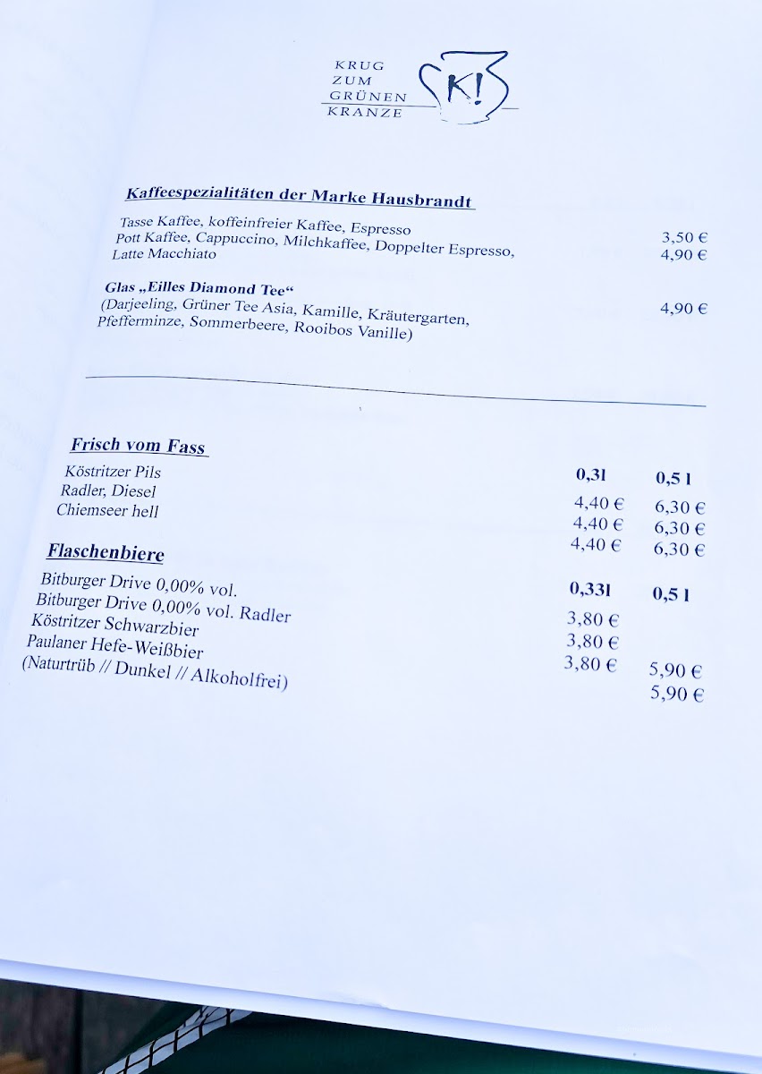 Krug Zum Grünen Kranze - Das Original Photo Menu 1