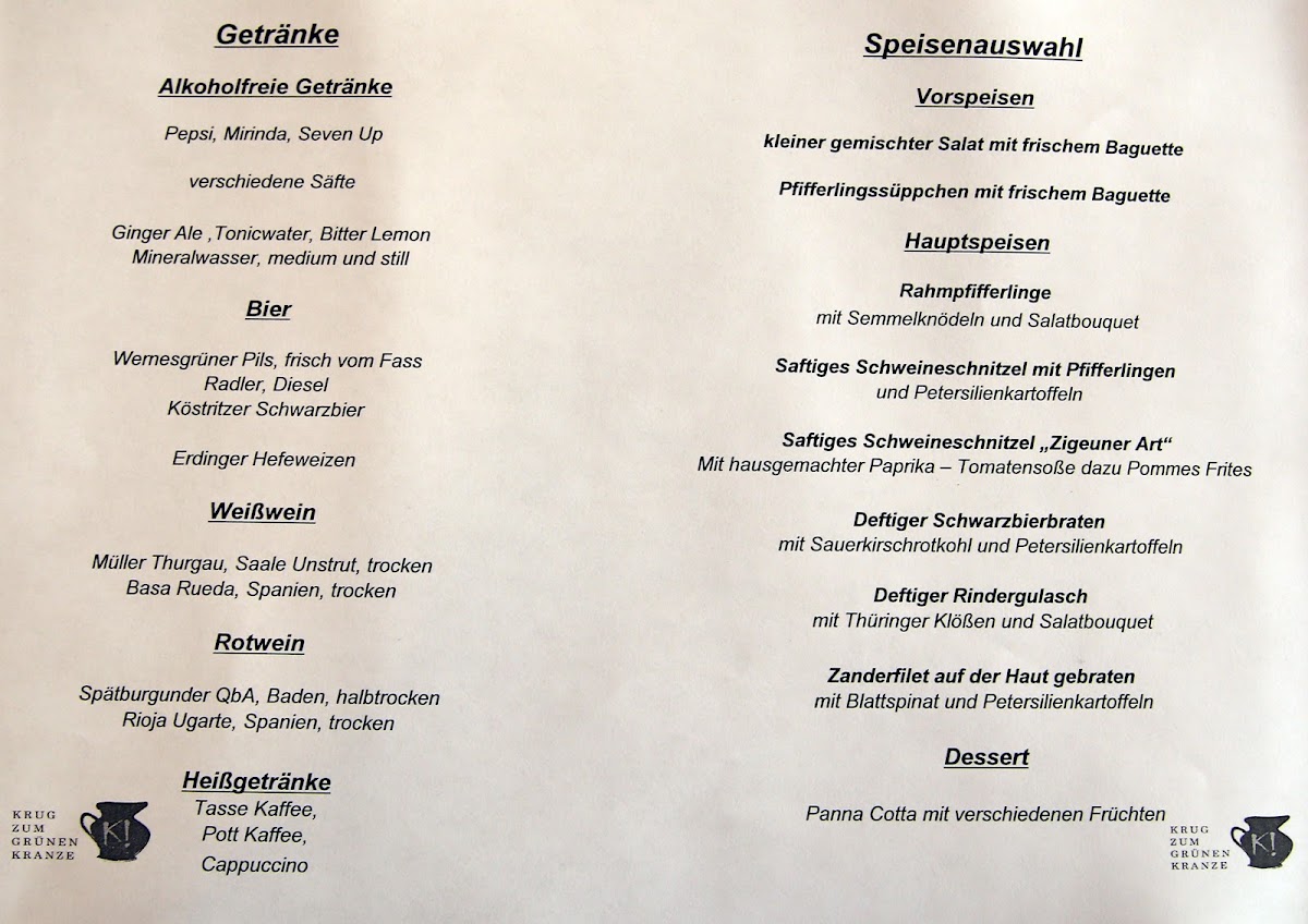 Krug Zum Grünen Kranze - Das Original Photo Menu 2