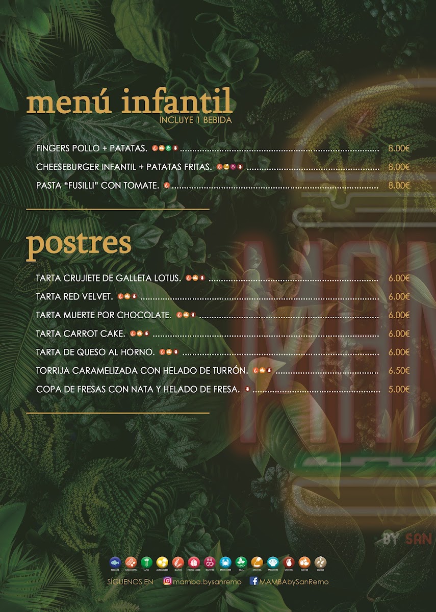 MAMBA by San Remo Photo Menu 4