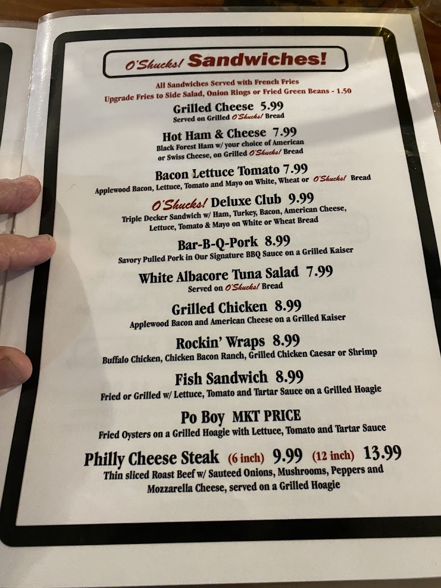 O'Shucks Oyster Bar & Grill Photo Menu 3