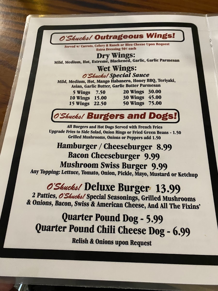 O'Shucks Oyster Bar & Grill Photo Menu 6