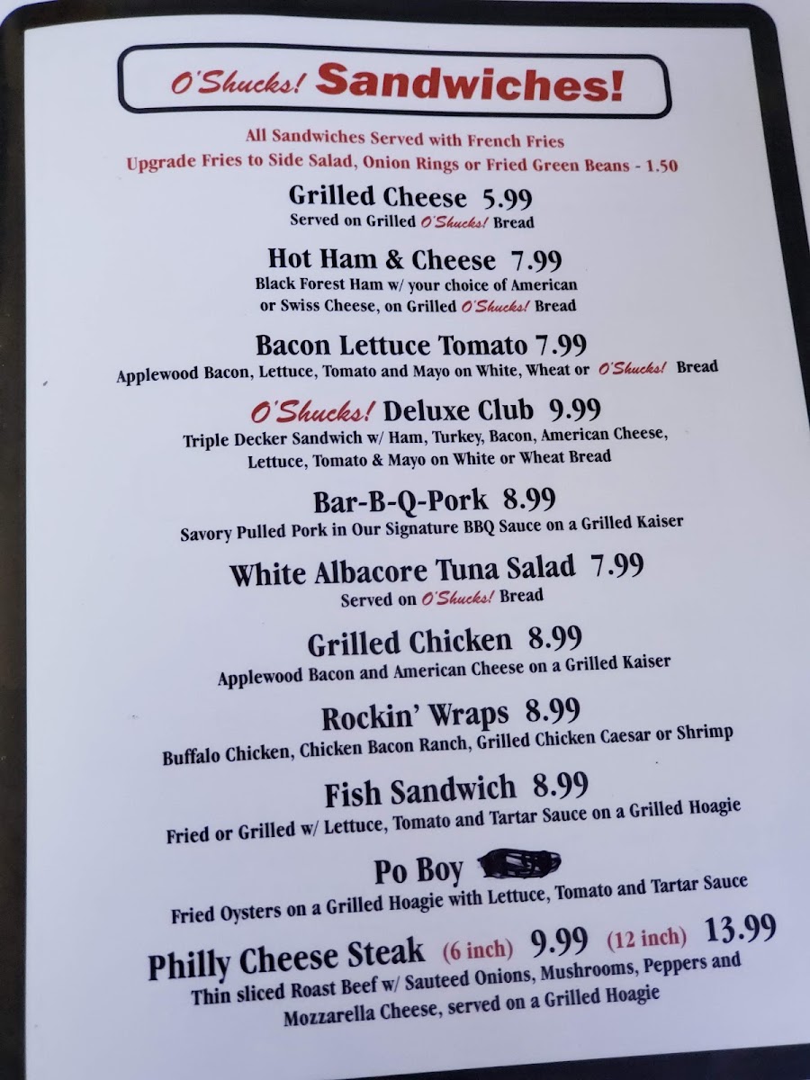 O'Shucks Oyster Bar & Grill Photo Menu 8