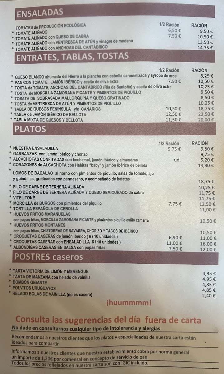Tasca Las Marañuelas Photo Menu 2