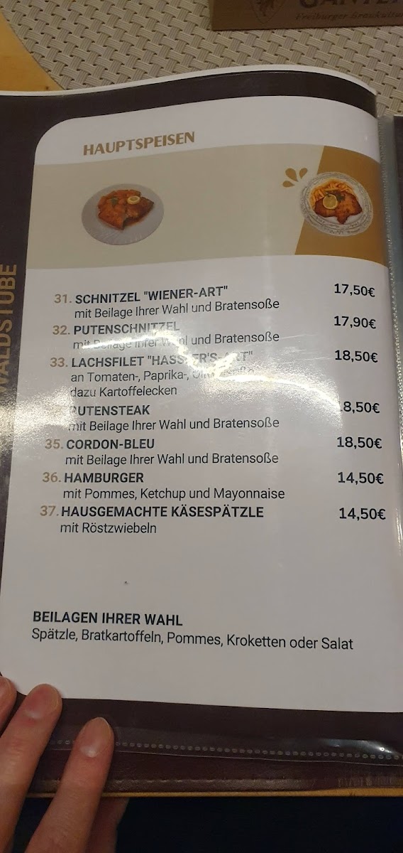 Hassler's Waldstube Photo Menu 1