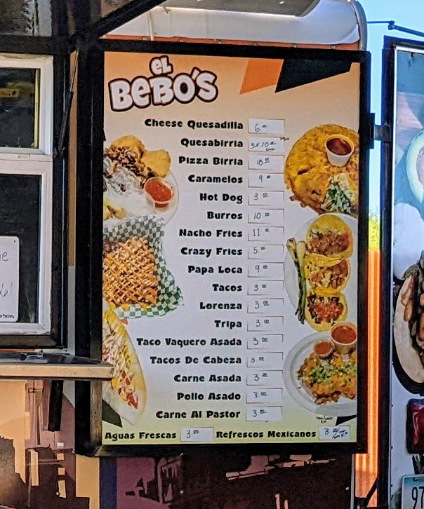 El Bebo's Street Tacos & Hot Dogs Photo Menu 3