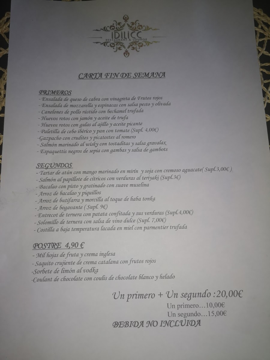 Idilicc restaurant Photo Menu 2