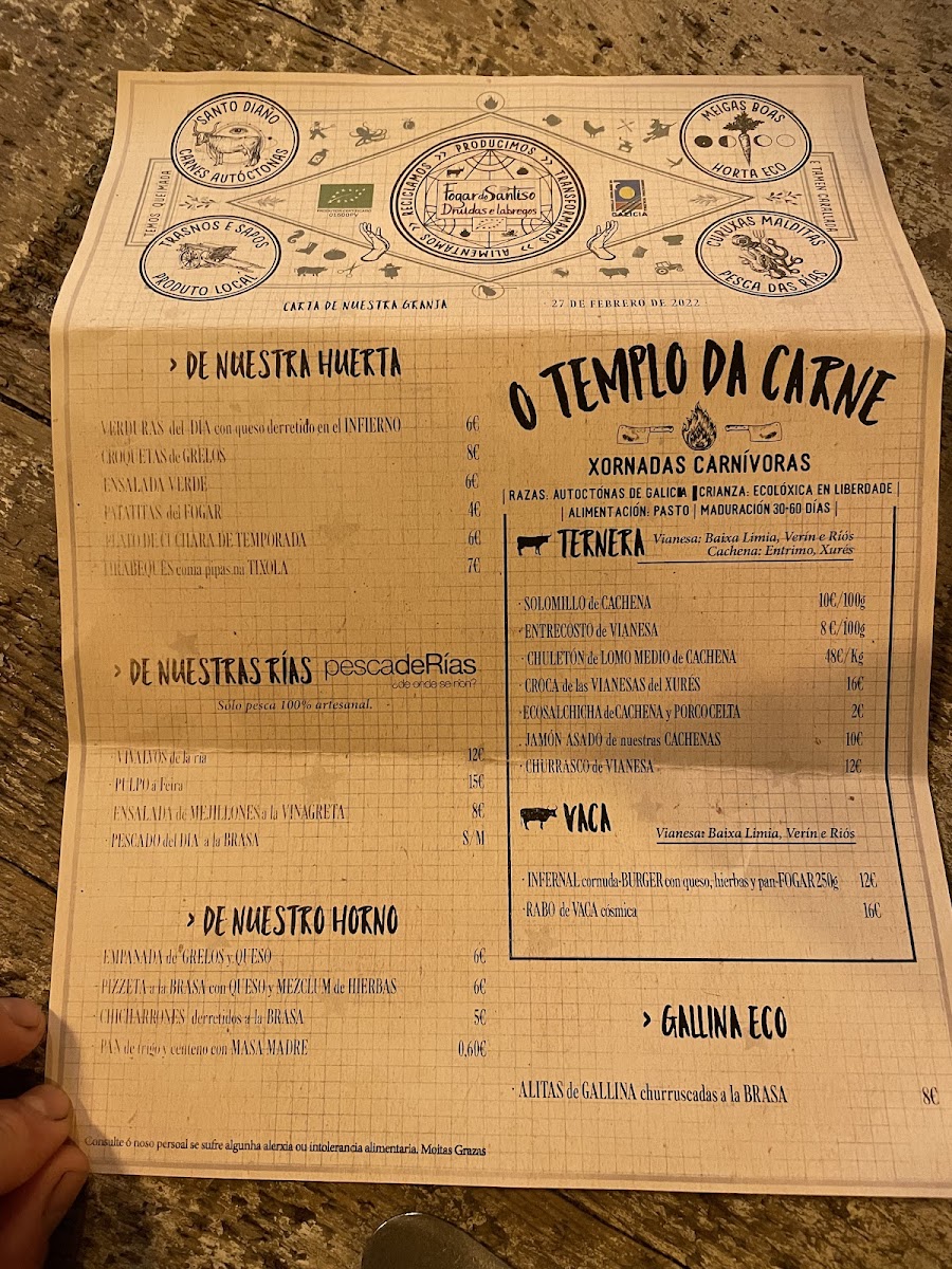 Restaurante Fogar do Santiso Compostela Photo Menu 7