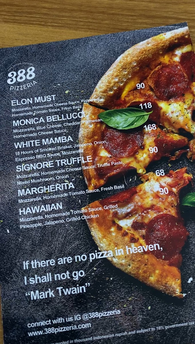388 Pizzeria Photo Menu 1
