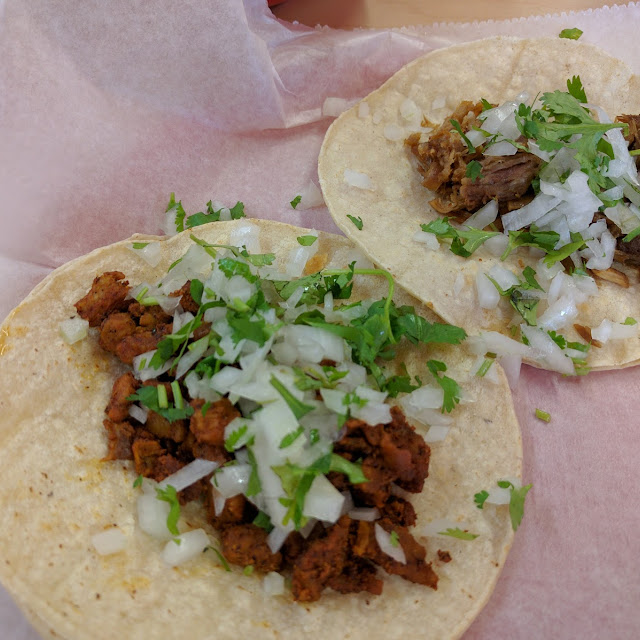 Shrimp and Lengua Tacos
