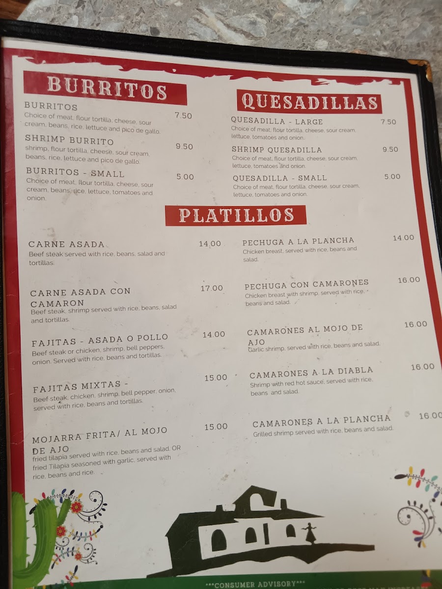 El Ranchito Photo Menu 2
