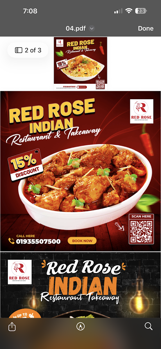 Red Rose Indian Restaurant & Takeaway Photo Menu 4